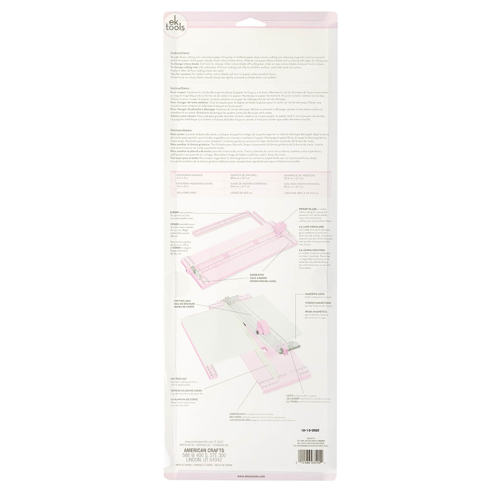 EK Tools 15" Pink Rotary Paper Trimmer